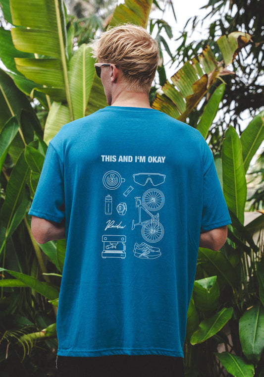 RAIDEN T-Shirt "THIS AND I'M OKAY" BLUE (OVERSIZED FIT)