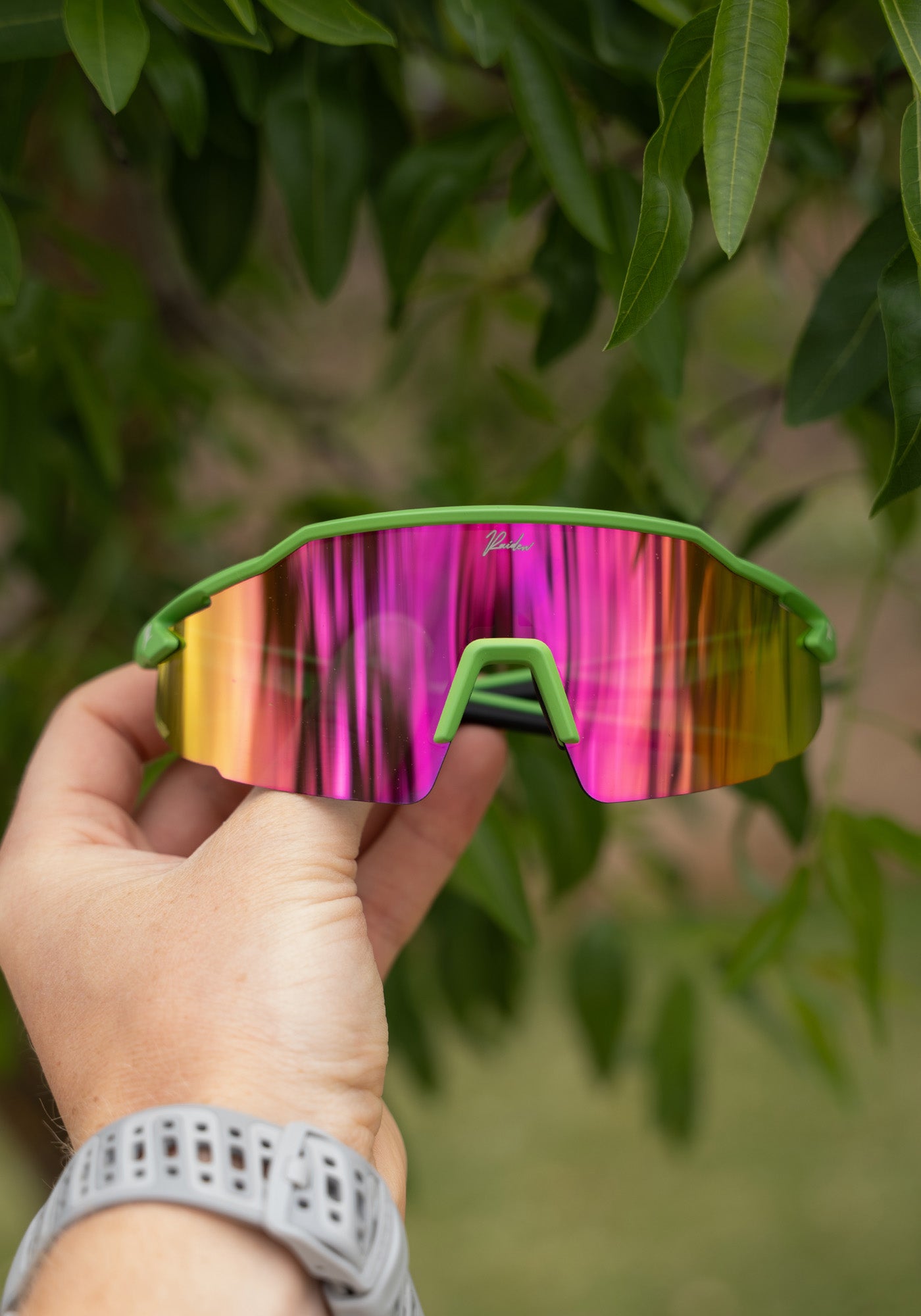 Schnelle Brille RAIDEN "Green/ Dragonfruit"