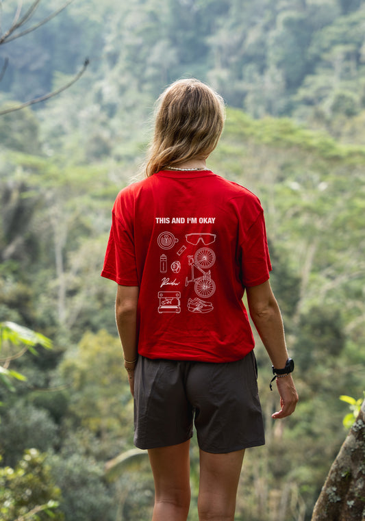 RAIDEN T-Shirt "THIS AND I'M OKAY" RED (OVERSIZED FIT)