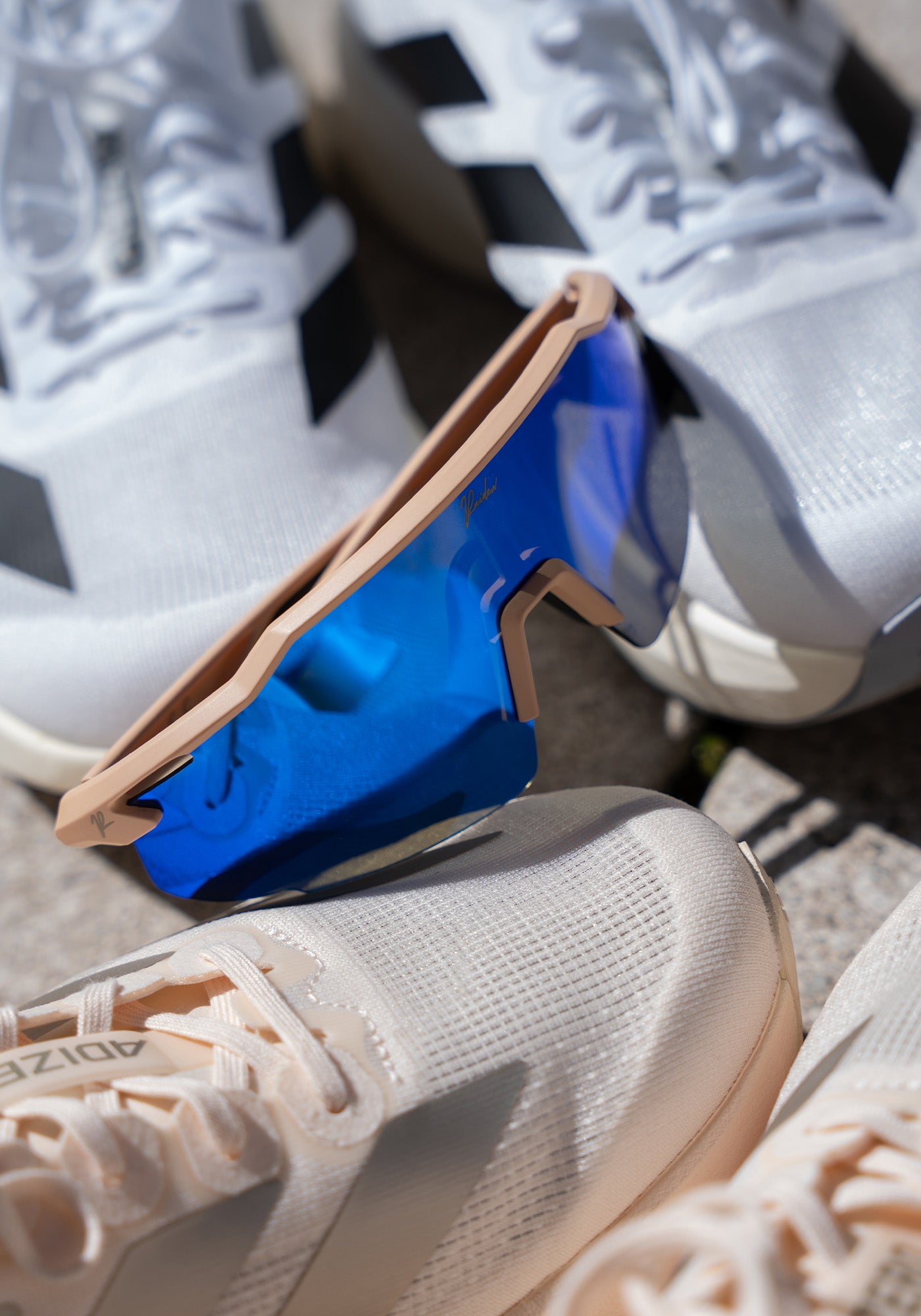 Schnelle Brille RAIDEN "Sand / Deep Pacific Blue