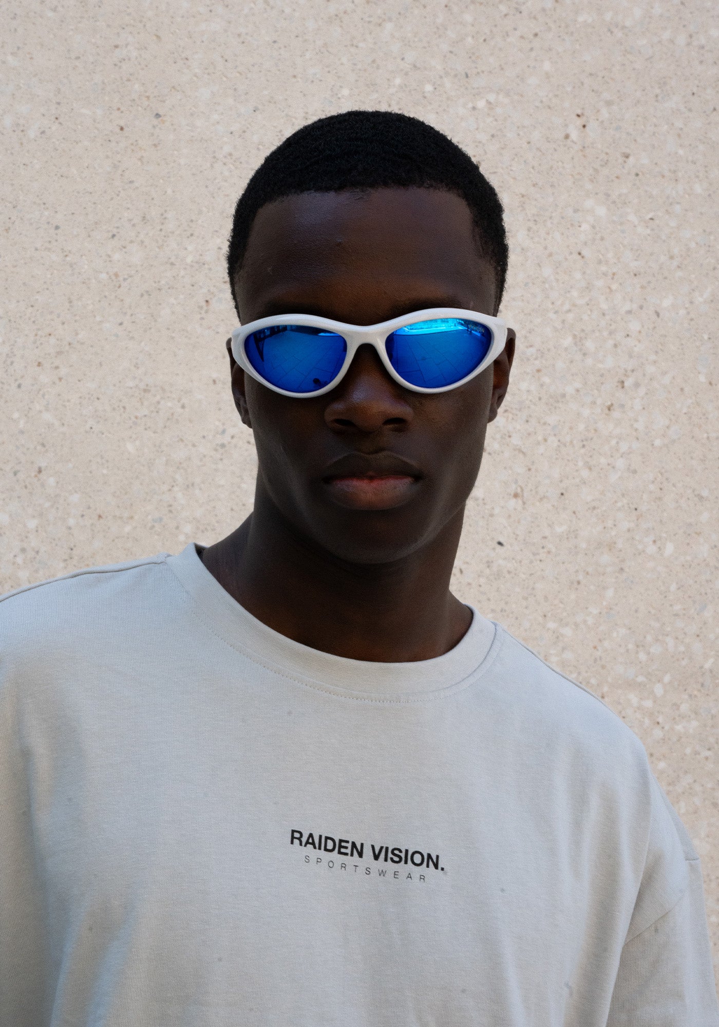Sportbrille RAIDEN "R196" Offgray Light Blue