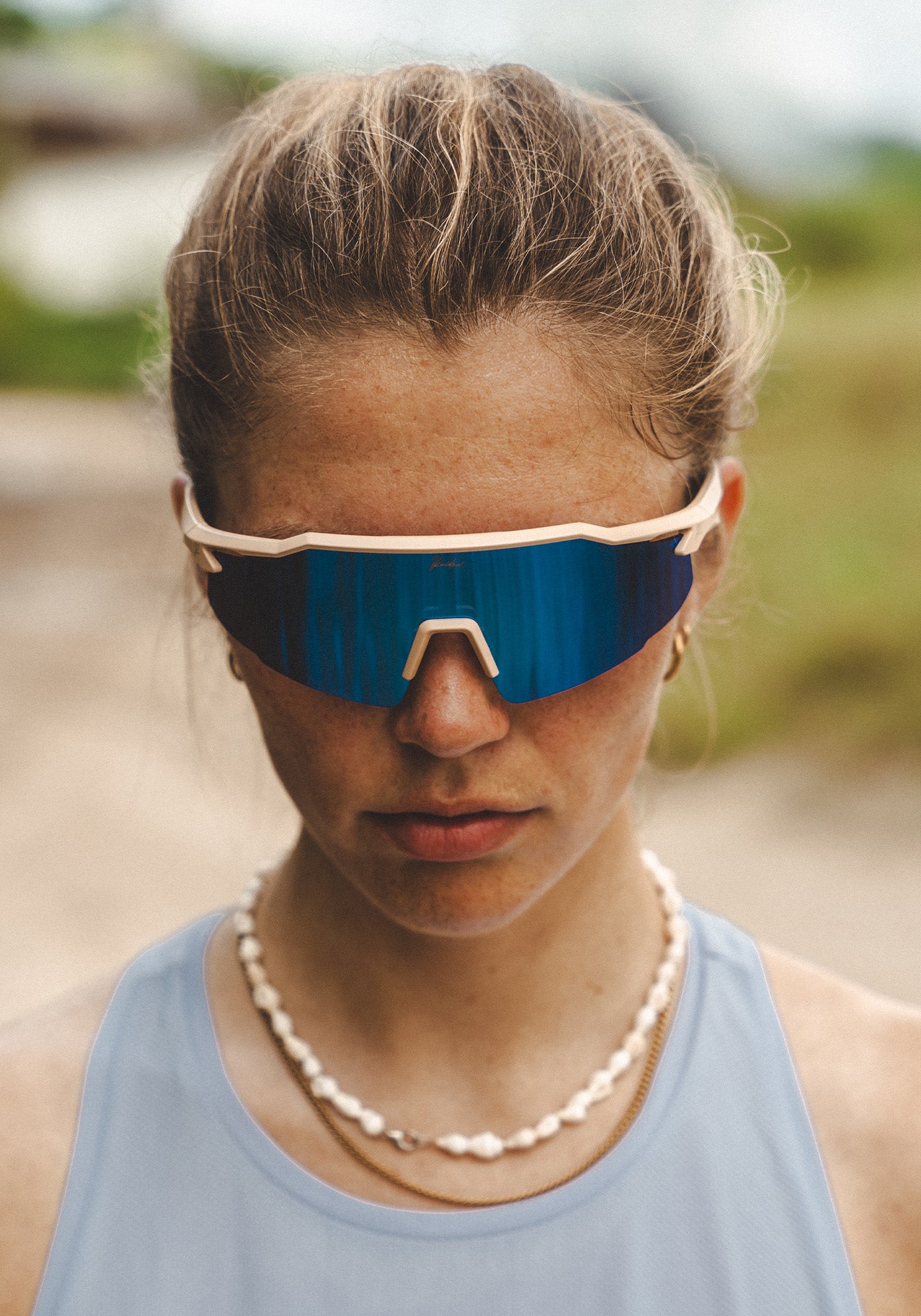 Schnelle Brille RAIDEN "Sand / Deep Pacific Blue