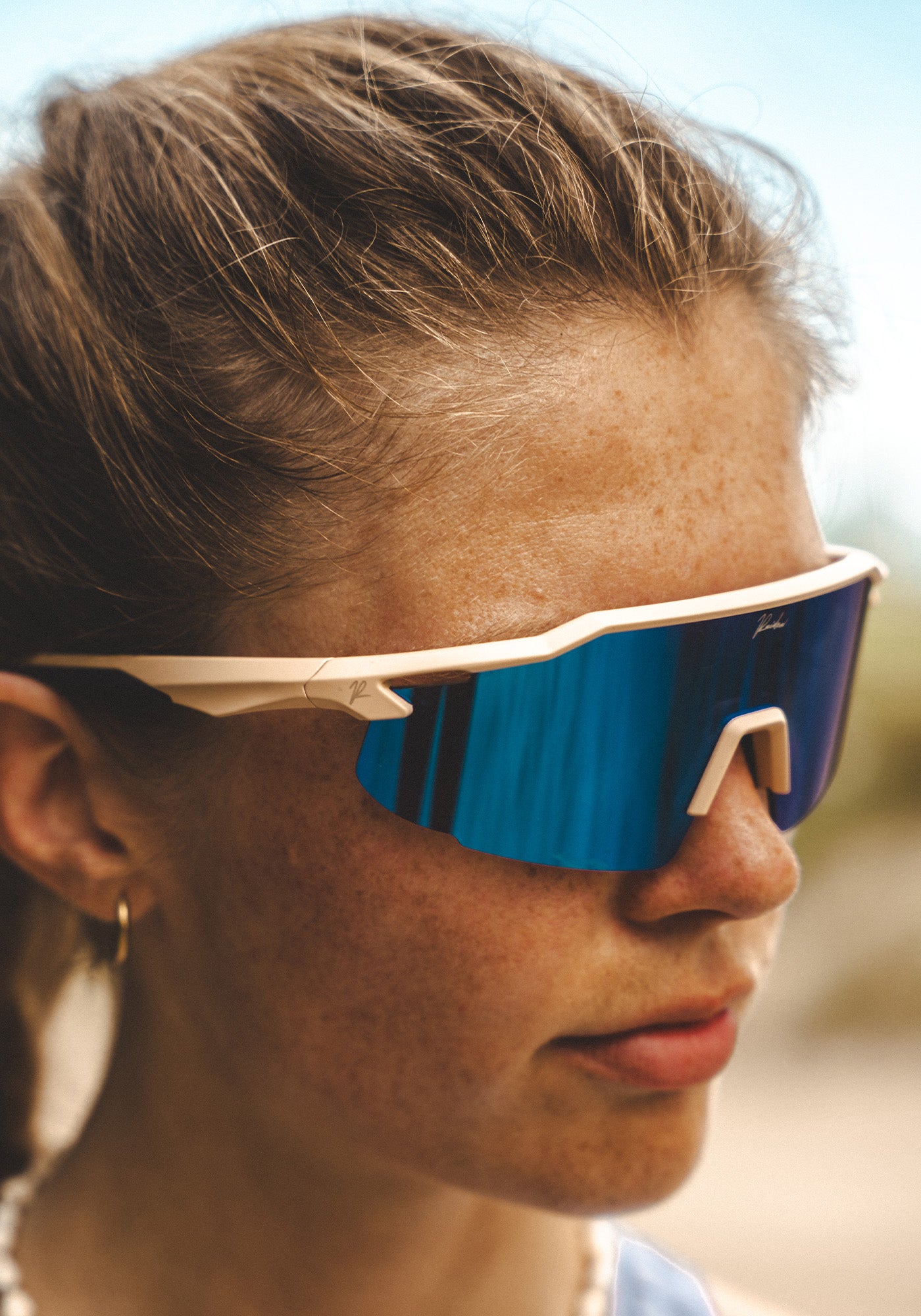 Schnelle Brille RAIDEN "Sand / Deep Pacific Blue