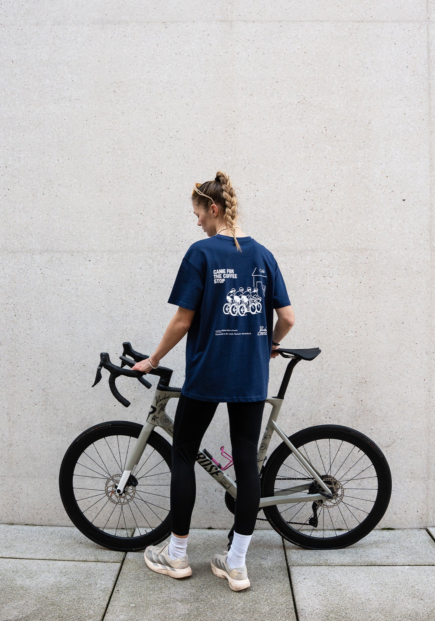 RAIDEN T-Shirt "CAME FOR THE COFFE STOP" NAVY (OVERSIZED FIT)