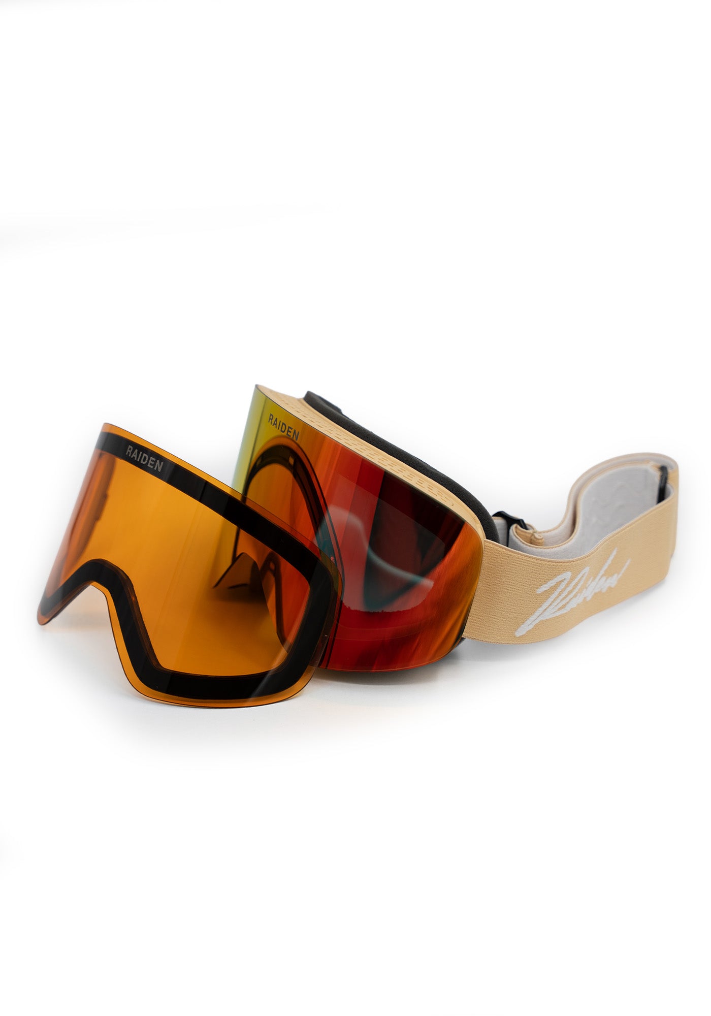 Skibrille RAIDEN "Cylindrical" mit Wechselglas | Sand Orange