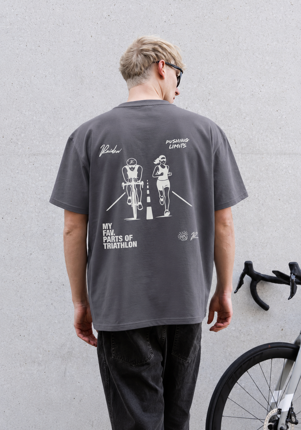 RAIDEN T-Shirt "FAV. PARTS OF TRIATHLON" ANTHRACITE (OVERSIZED FIT)