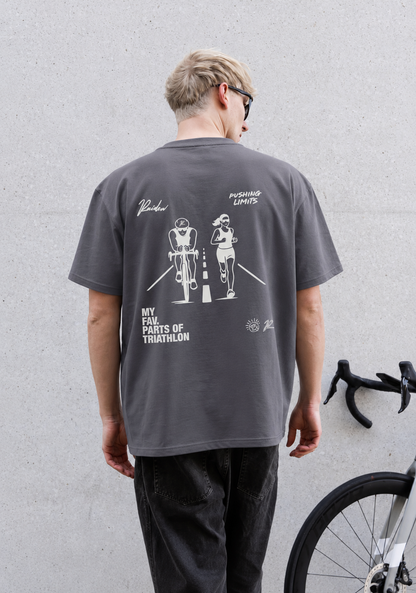 RAIDEN T-Shirt "FAV. PARTS OF TRIATHLON" ANTHRACITE (OVERSIZED FIT)
