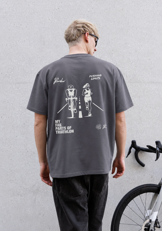 RAIDEN T-Shirt "FAV. PARTS OF TRIATHLON" ANTHRACITE (OVERSIZED FIT)
