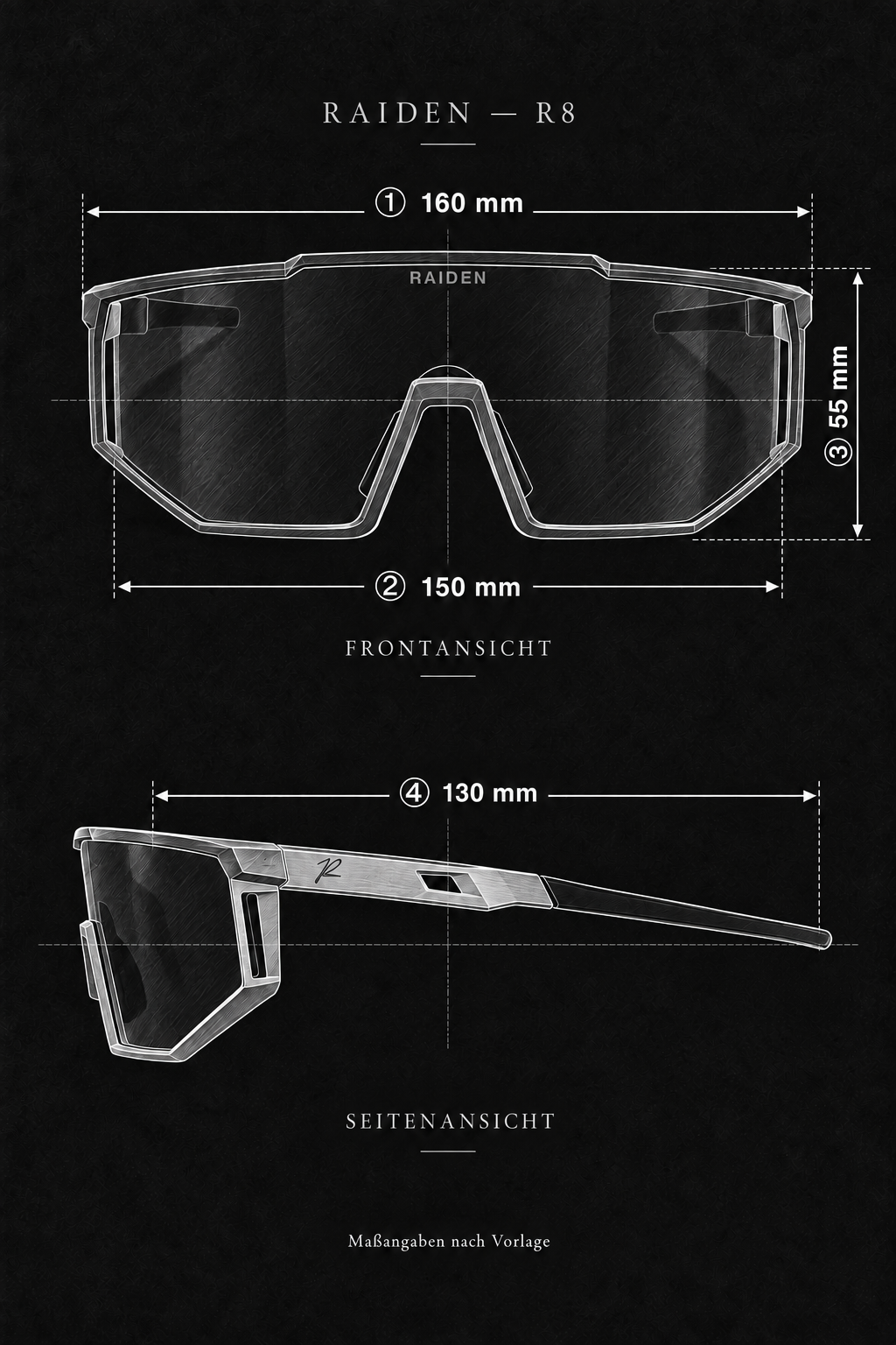 Sportbrille RAIDEN "R8" Photochromic "Black / Clear to Black"