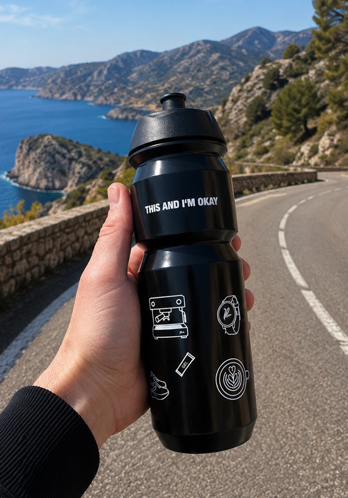 Trinkflasche Raiden Black "THIS AND I'M OKAY"