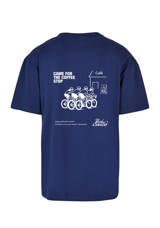 RAIDEN T-Shirt "CAME FOR THE COFFE STOP" NAVY (OVERSIZED FIT)
