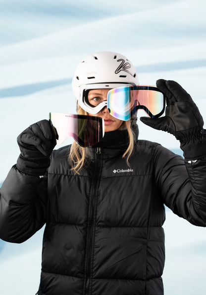 Skibrille RAIDEN "Cylindrical" mit Wechselglas - White Berry Pink