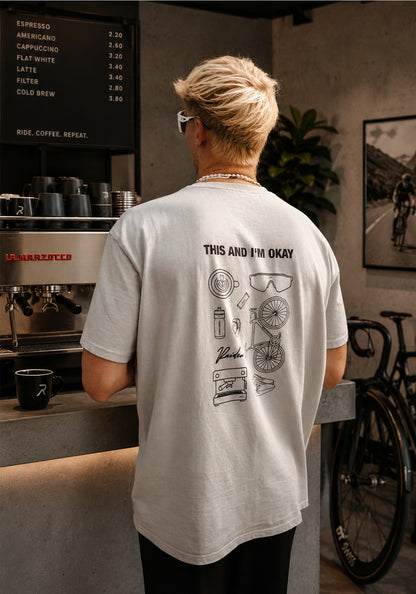 RAIDEN T-Shirt THIS AND I'M OKAY GRAY (OVERSIZED FIT) [100% Baumwolle]