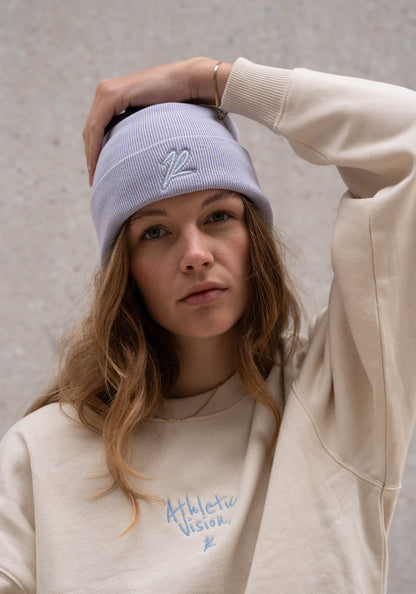 Sustainable Beanie "The R" Light Lilac
