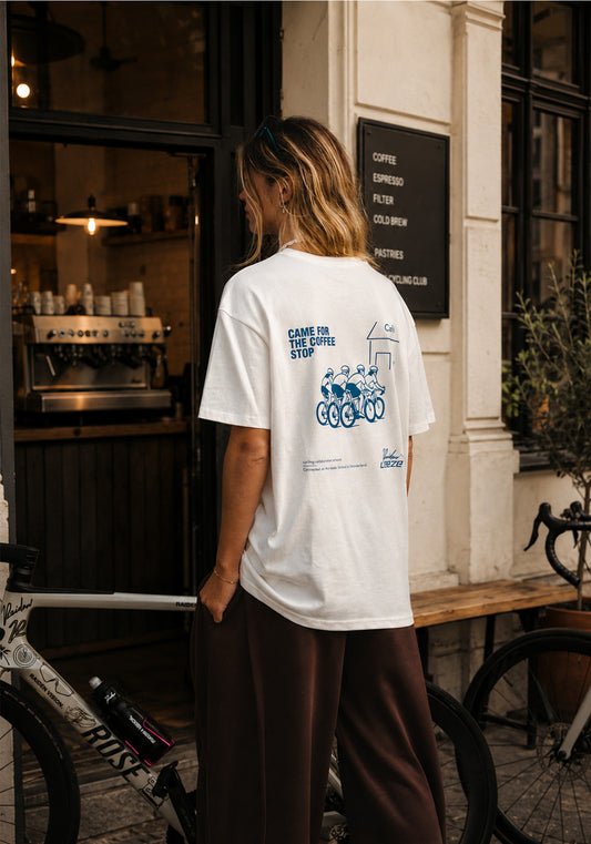 RAIDEN T-Shirt "CAME FOR THE COFFE STOP" OFF WHITE (OVERSIZED FIT)