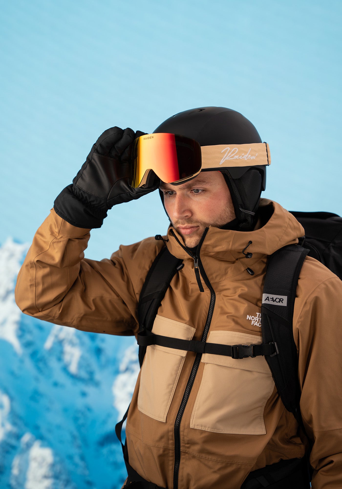 RAIDEN Skibrille RAIDEN Cylindrical mit Wechselglas | Sand Orange – Produktbild 8