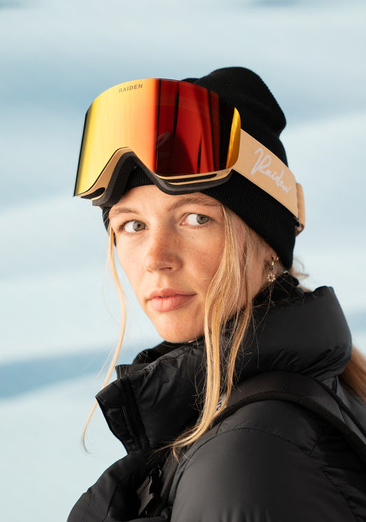 Skibrille RAIDEN "Cylindrical" mit Wechselglas | Sand Orange