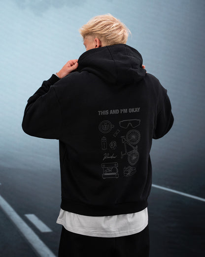 RAIDEN HOODIE THIS AND I'M OKAY BLACK – Rückseite