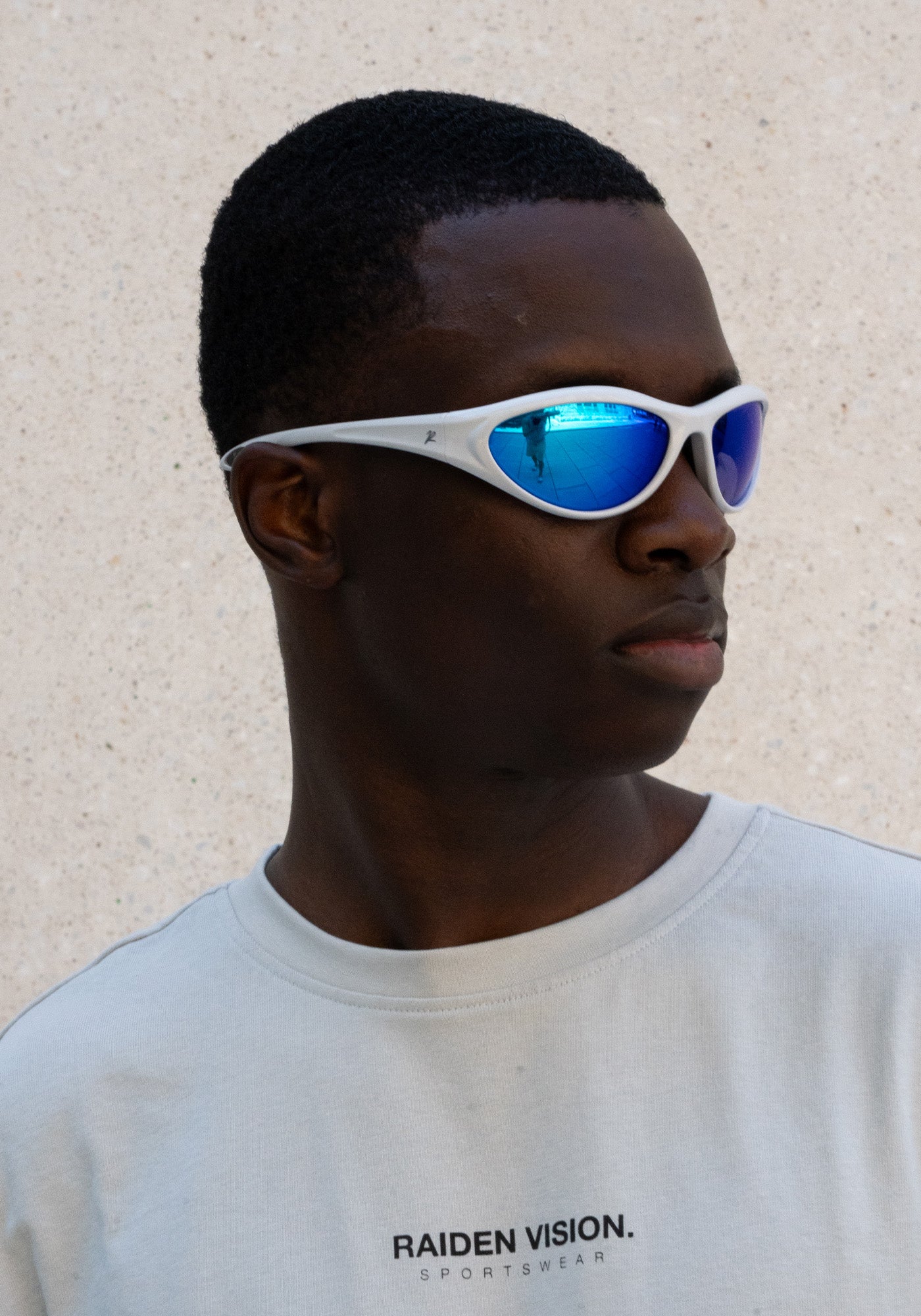 Sportbrille RAIDEN "R196" Offgray Light Blue