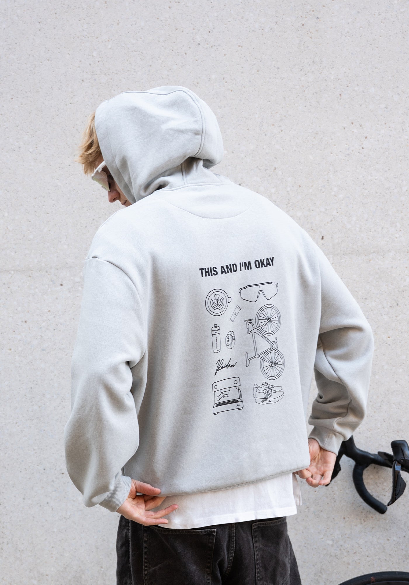 RAIDEN HOODIE THIS AND I'M OKAY GRAY – Produktbild 8