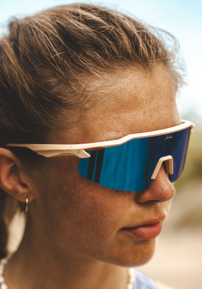 Schnelle Brille RAIDEN "Sand / Deep Pacific Blue
