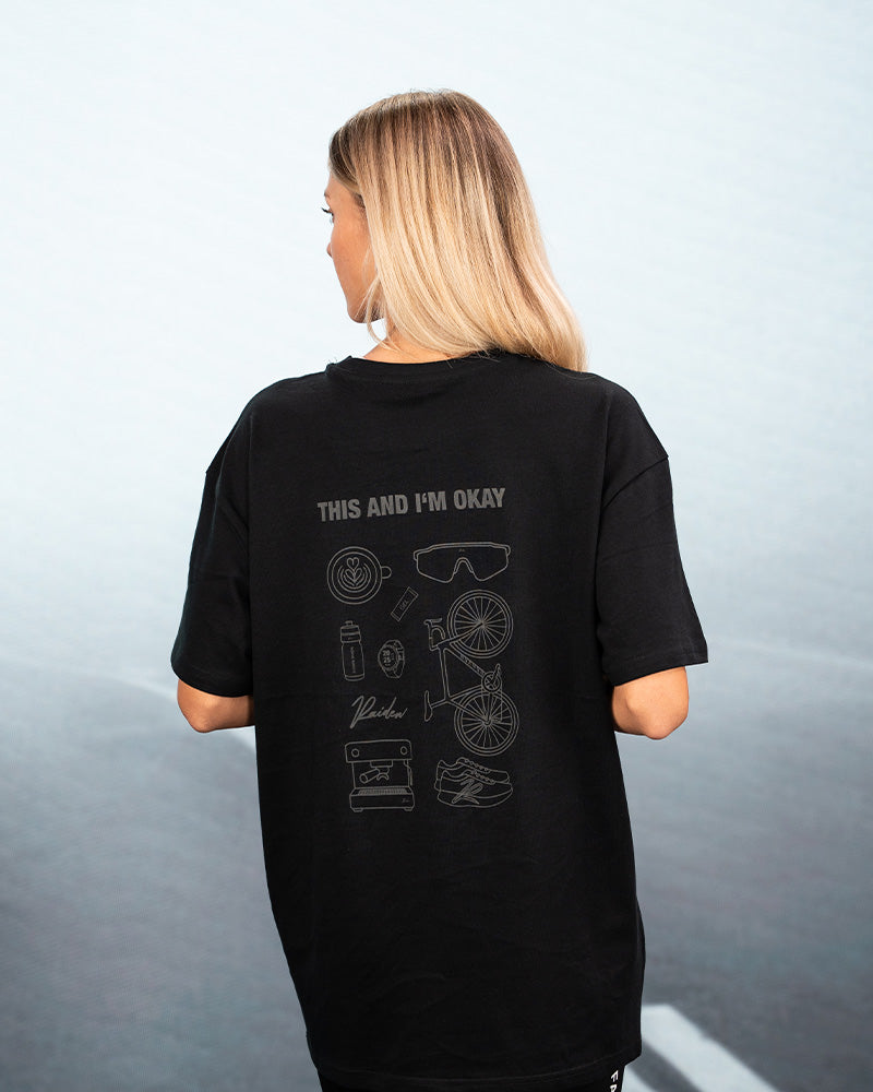 RAIDEN T-Shirt "THIS AND I'M OKAY" BLACK (OVERSIZED FIT)