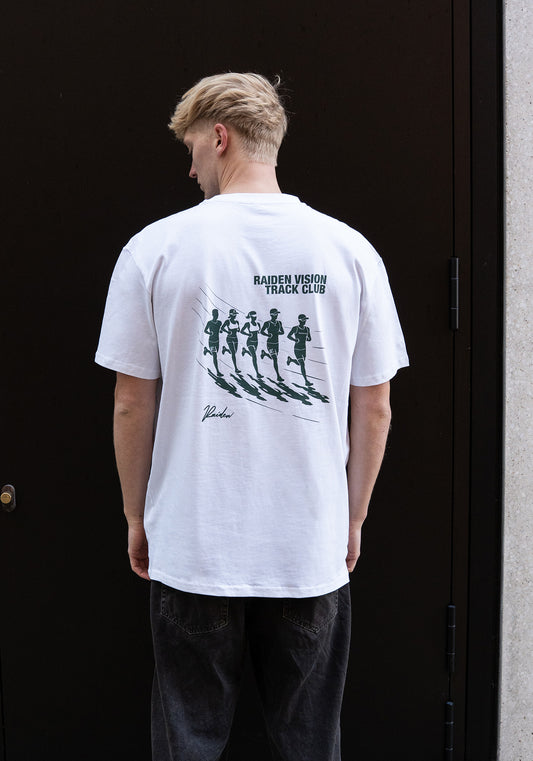 RAIDEN T-Shirt "TRACK CLUB" WHITE (OVERSIZED FIT)