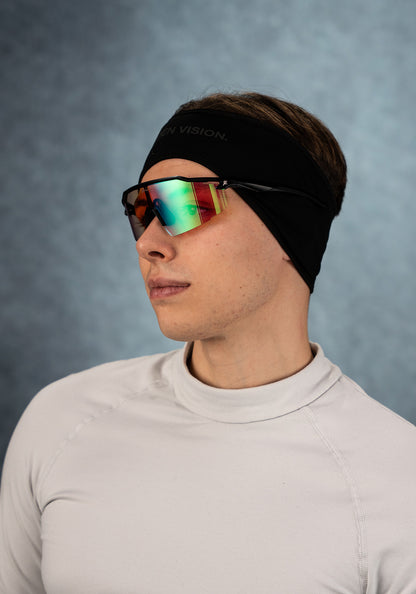 Schnelle Brille RAIDEN "Black/ Thermal Green Lilac"