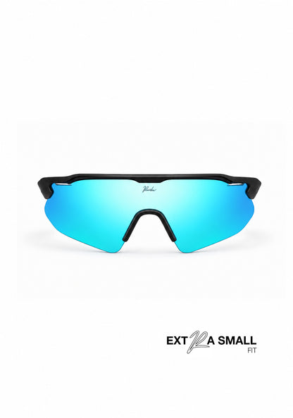 RAIDEN R16 Black/Blue (Small) – Vorderansicht [Für schmale Gesichter]