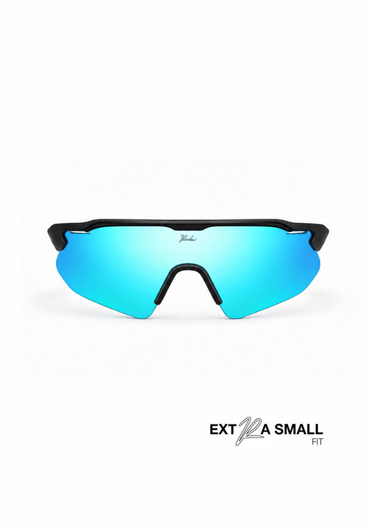 RAIDEN R16 Black/Blue (Small) – Vorderansicht [Für schmale Gesichter]