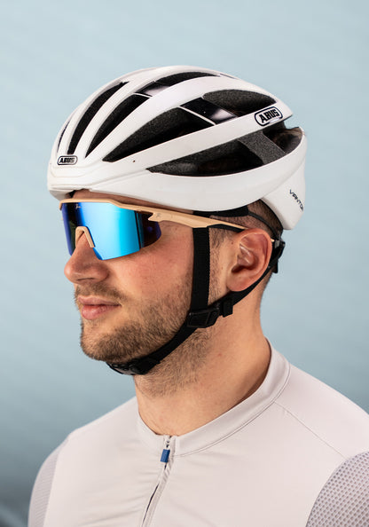 Schnelle Brille RAIDEN "Sand / Deep Pacific Blue