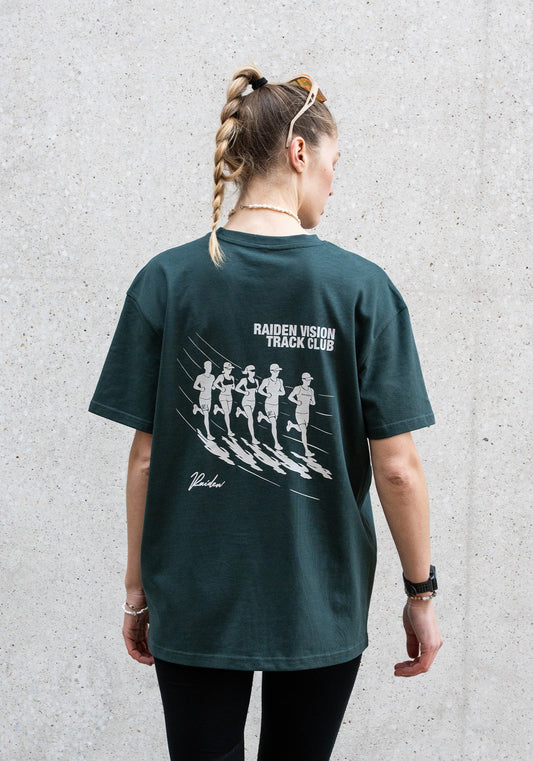 RAIDEN T-Shirt "TRACK CLUB" GREEN (OVERSIZED FIT)