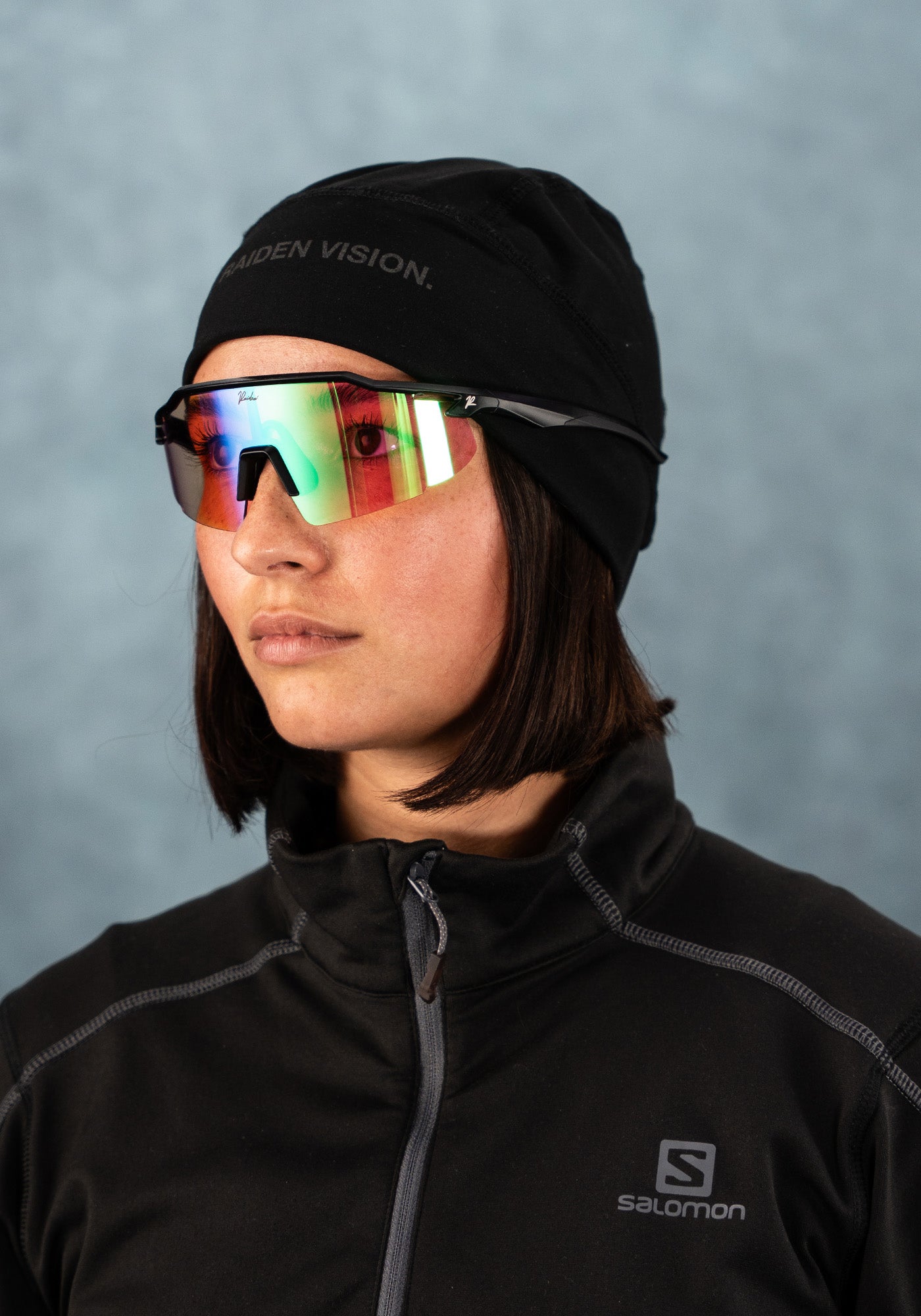 Schnelle Brille RAIDEN "Black/ Thermal Green Lilac"