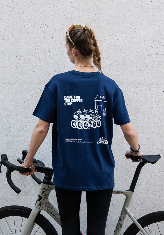 RAIDEN T-Shirt "CAME FOR THE COFFE STOP" NAVY (OVERSIZED FIT)