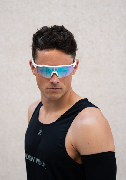 Schnelle Brille RAIDEN "White/ Thermal Green Lilac"