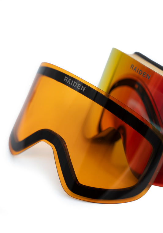 Skibrille RAIDEN "Cylindrical" mit Wechselglas | Sand Orange