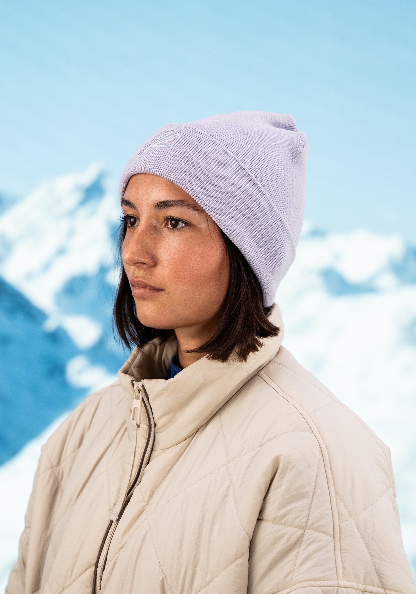 Sustainable Beanie "The R" Light Lilac