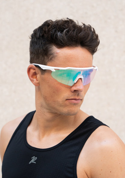 Schnelle Brille RAIDEN "White/ Thermal Green Lilac"