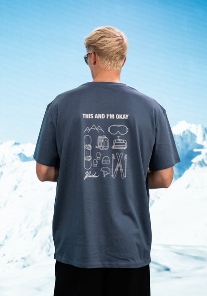 RAIDEN T-Shirt "THIS AND I'M OKAY" WINTERSPORT (OVERSIZED FIT)