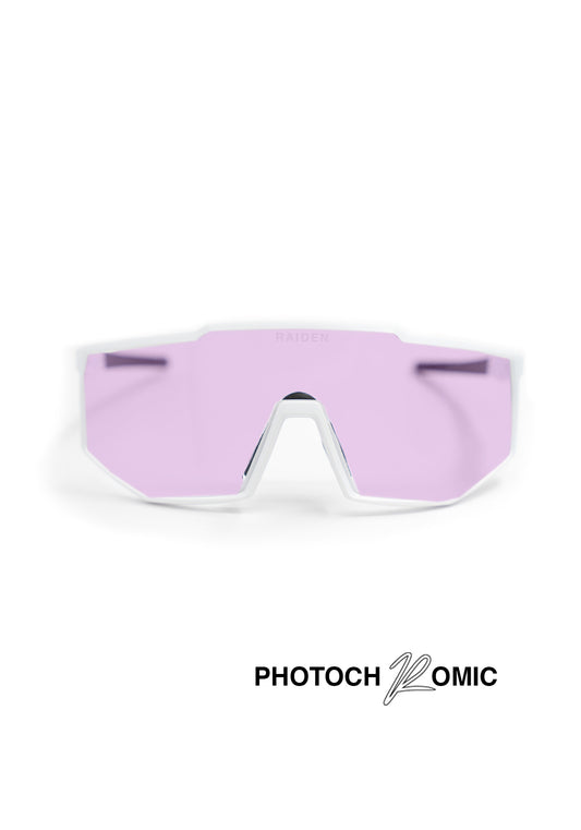 Sportbrille RAIDEN "R8" Photochromic "White / Switching Pink"