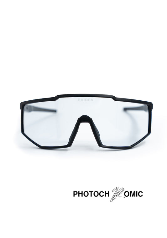 Sportbrille RAIDEN "R8" Photochromic "Black / Switching Blue"
